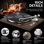 Turntable Record Player Wireless Output Vinyl Players Aluminium Platter and - Image 4