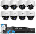 4COVR PoE Security Camera System, 8X 5MP IK10 Vandal-Proof IP67 Dome IP Camera by 4COVR