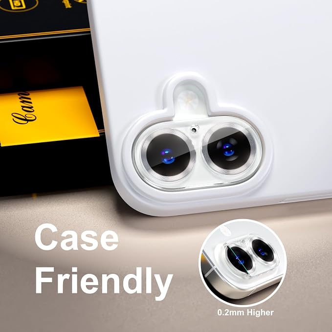 beuxece for 6 Pack iPhone 16 / iPhone 16 Plus Camera Lens Protector 9H Tempered - Image 6