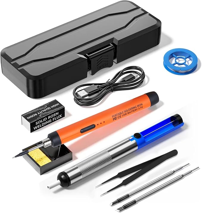 Rechargeable Soldering Iron Kit, 800mah USB Wireless Electric Soldering by YLMIJFE