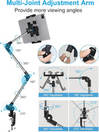 Tablet Holder for Desk Clamp 360° Phone iPad Mount, Aluminum Flexible Webcam - Image 4