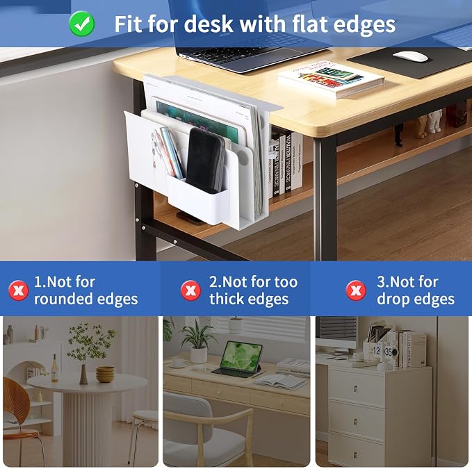LUKETURE Laptop Holder, Steel Desk Side Storage, No Drill Standing Desk - Image 4