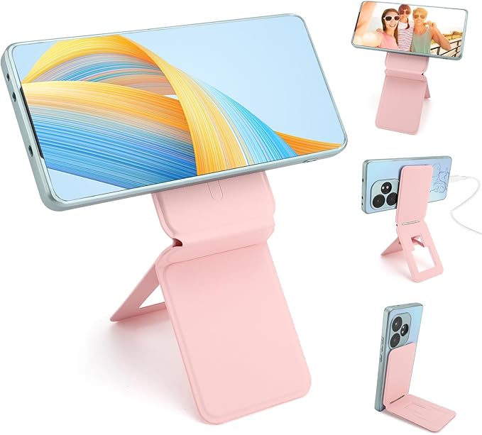 Phone Stand, Foldable Magnetic Phone Tripod, Angle Adjustment & Strong Magnets by MakeLifeBetter