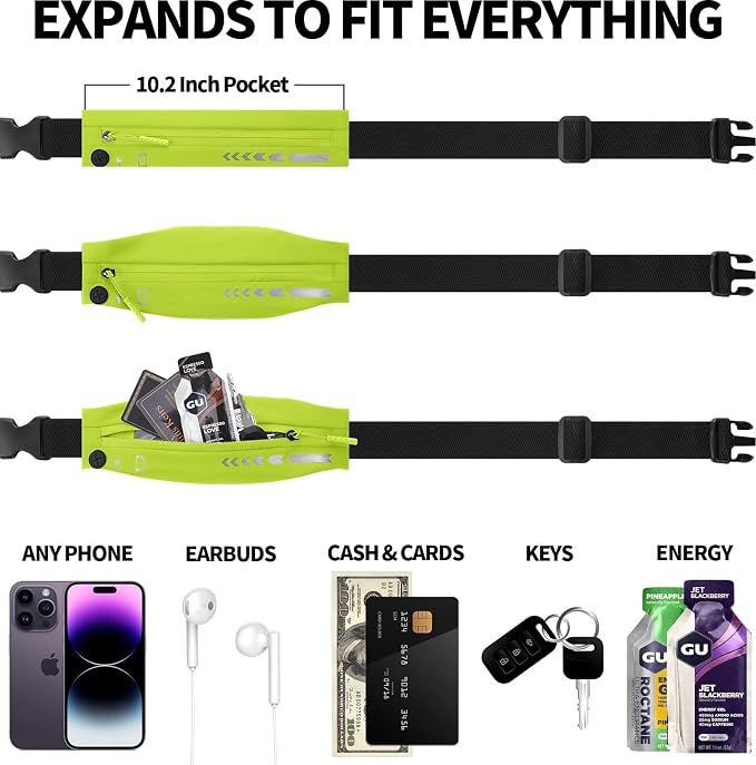 USHAKE Slim Running Belt for Women Men-Runners Phone Holder Fanny Pack - Image 4