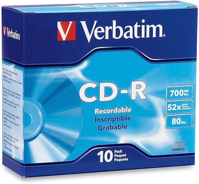 Verbatim CD-R Blank Discs 700MB 80-Minutes 52X Recordable Disc by Verbatim
