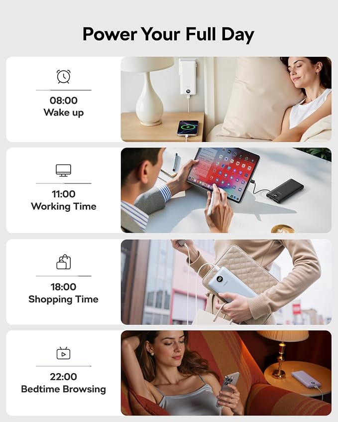 VEGER Travel Essential AC Wall Plug Portable Charger, 10000mah Slim Portable - Image 5