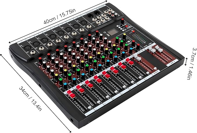 Professional 8 Channel Mixing Console Audio Mixer Bluetooth Digital USB MP3 - Image 5