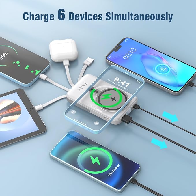 Wireless Portable Charger 10000mAh, Magnetic Power Bank - Image 5