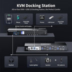 TESmart USB 3.0 HDMI+DP+USB C KVM Switch 3 Monitors 4 Computers 4K@60Hz - Image 2