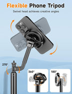 Magnetic Tripod for iPhone, Extendable Cell Phone Stand for Recording Travel - Image 8