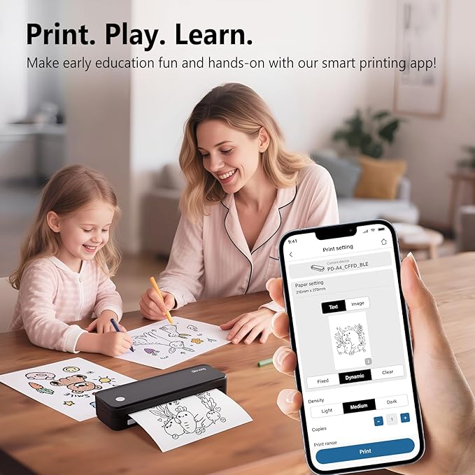 Inkless Portable Printer for Travel, Wireless Thermal Printer Supports 8.5 x 11 - Image 8