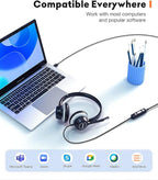 USB Headset with Microphone, 3.5mm Wired Computer Headsets with Noise - Image 4