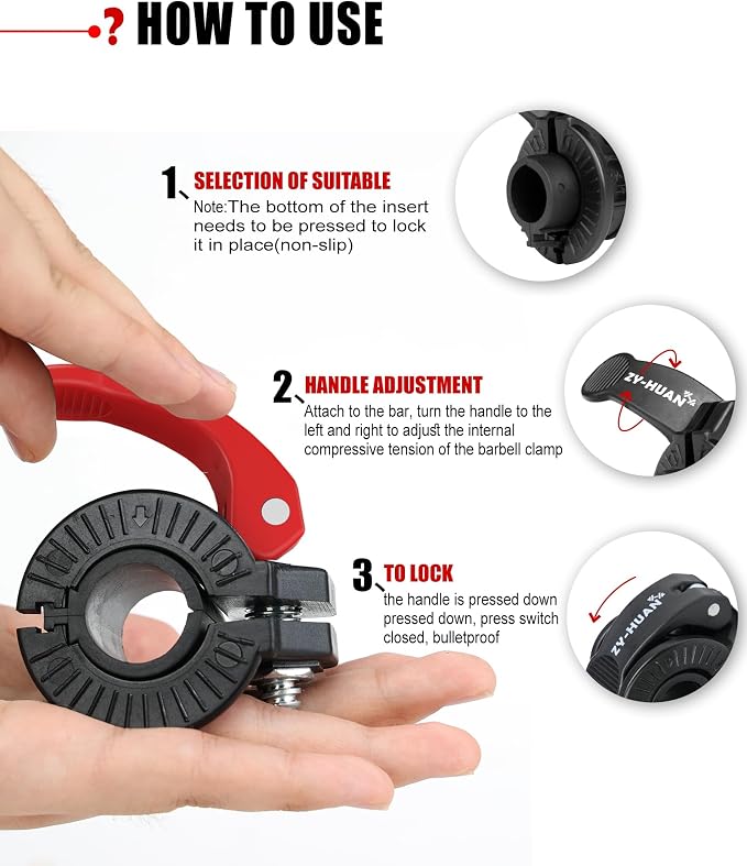 Pro Barbell Clips 1 inch Barbell Clamps 0.9-1.18inch Quick Release Weight Clips - Image 5