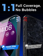MAGIC JOHN 2 Pack for iPhone 13/14& iPhone 13 Pro 6.1 inch Tempered Glass - Image 7
