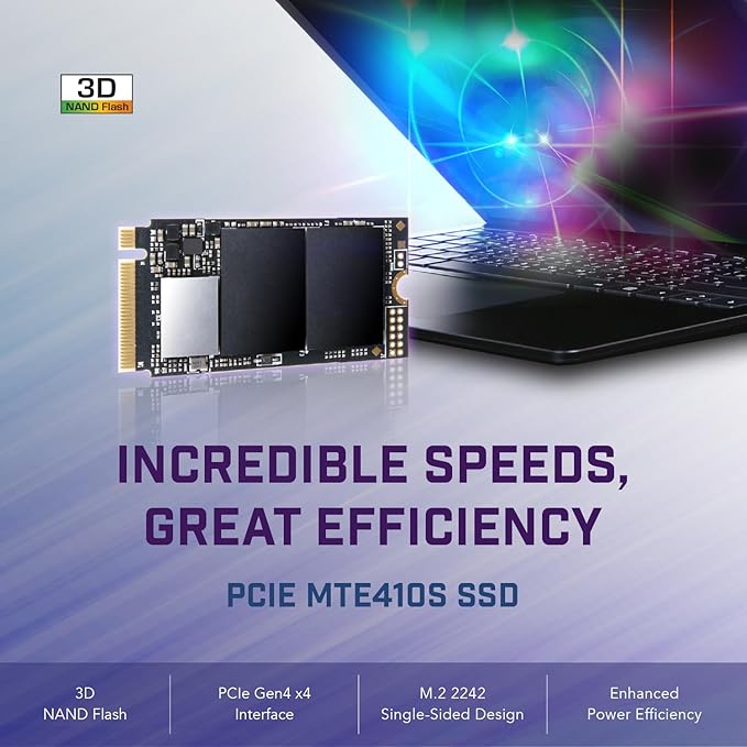 Transcend 512GB M.2 2242 SSD, PCIe Gen4x4 NVMe 3D TLC, - Image 3