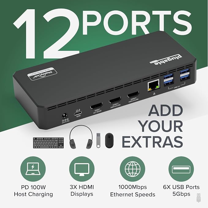 Plugable USB C Triple Display Docking Station - Image 2