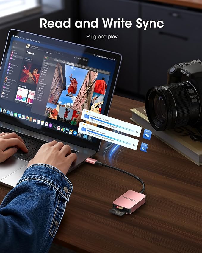 FORIDA SD Card Reader, 2 in 1 Micro SD Card Reader USB C 3.0 High Speed Dual - Image 5