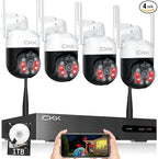 3MP PTZ CKK Cameras, 8 Channel 3MP WiFi Surveillance NVR System, 2 Way Audio by CKK
