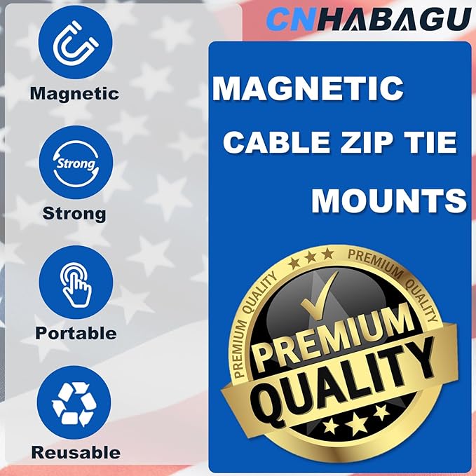 Magnet Zip Tie Mount Magnetic Zip Ties Mount Holder Strong 1-Second Magnetic - Image 2