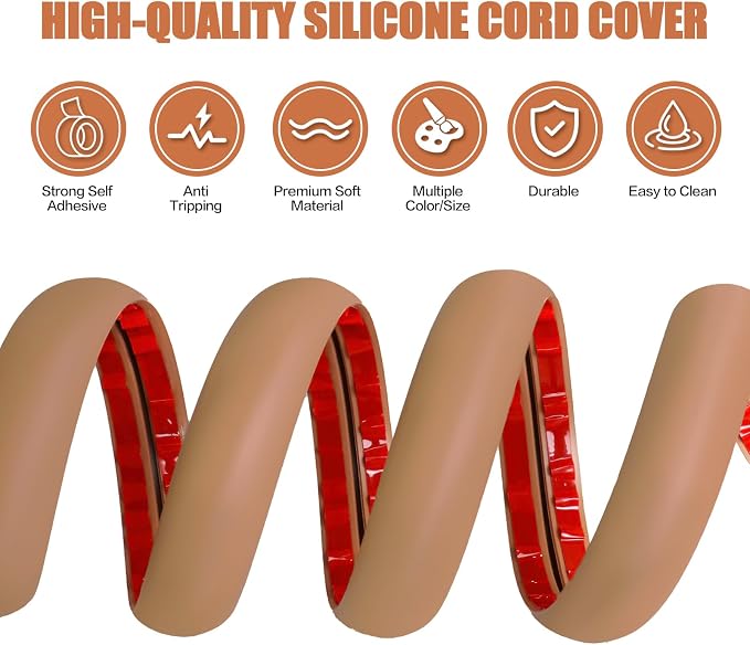 Floor Cord Cover Cavity 0.8"x0.37" Self Adhesive Cord Hider, 10FT Low Profile - Image 3