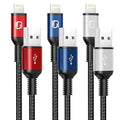iPhone Charger 10FT Long Cable 3Pack USB-A to Lightning Cable Nylon Braided by OHBOX