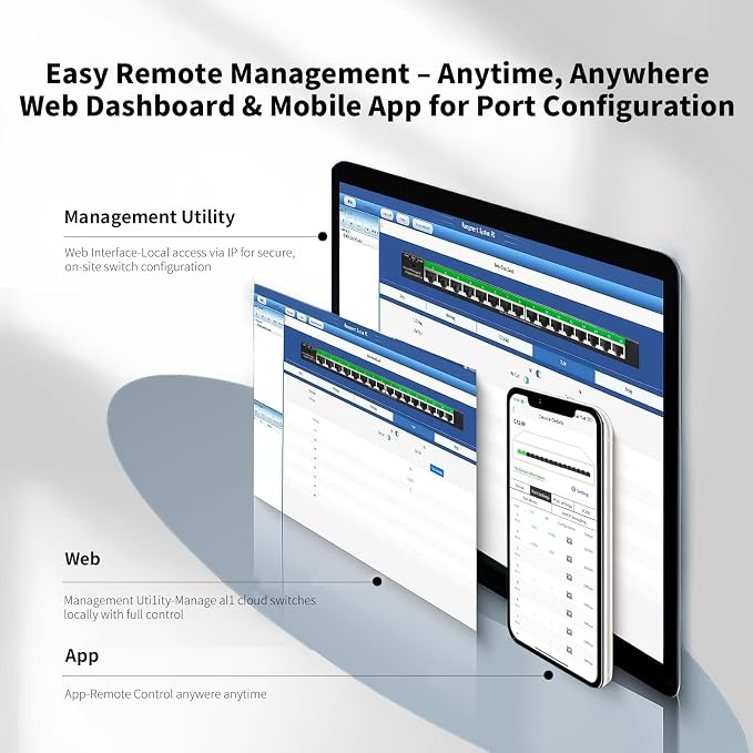 STEAMEMO 16-Port Gigabit Ethernet Switch | Smart Managed - Image 2