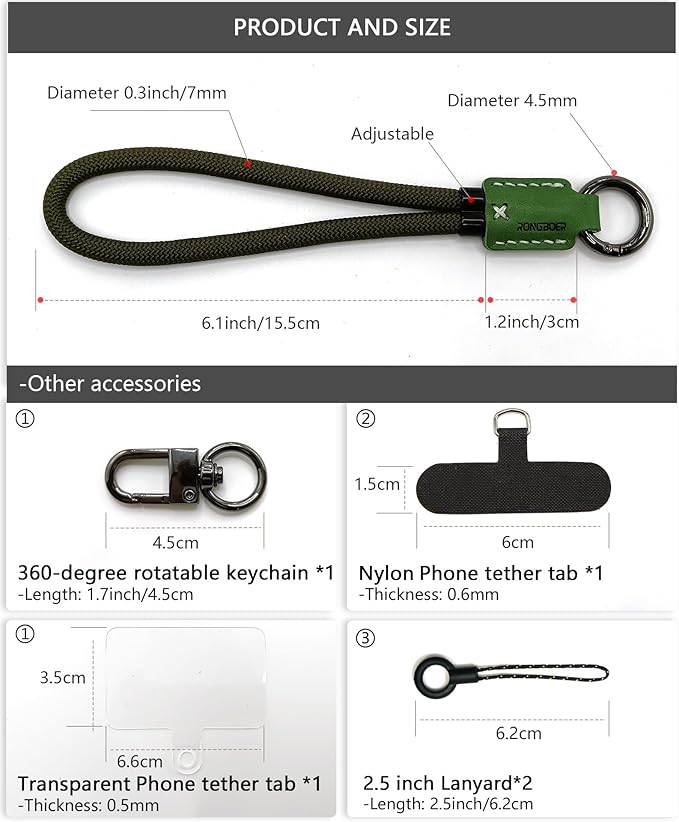 Handmade Cowhide Leather Phone Wrist Strap, Universal Adjustable Key Lanyard - Image 5