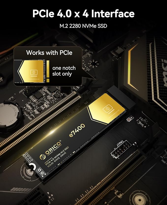 ORICO 512GB NVMe SSD PCIe 4.0- Up to 7200MB/s, M.2 2280 PCIe 4.0X4 Internal - Image 4