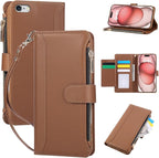 Compatible with iPhone 7/8/SE 2020/SE 2022 Wallet Case PU Leather Shockproof by KYFSJPT
