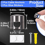 2 Sets Charger Holders for Cords, Adhesive Metal Cord Clips, Cable Management - Image 2