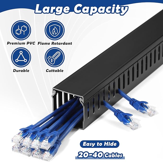 ZhiYo Cable Raceway 78in, Server Rack Cable Management Under Desk Cord Organizer - Image 3
