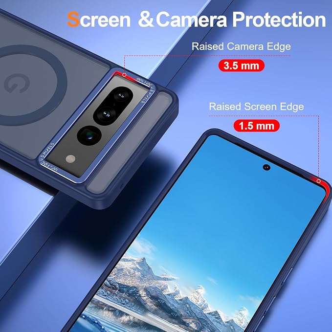 Magnetic for Google Pixel 7 Pro Case, Shockproof Slim Translucent Matte - Image 3