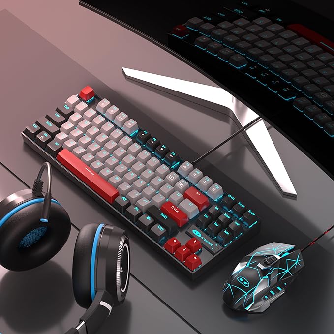 MageGee 75% Mechanical Gaming Keyboard, LED Backlit, 87 Keys Compact TKL Wired - Image 8