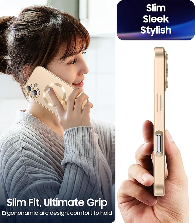 Magnetic for iPhone 16 Case Slim Soft Silicone Bumper Shockproof Metallic - Image 7