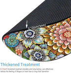 Round Mouse Pad, Boho Floral Mouse Pad, Washable Round Mousepad - Image 3