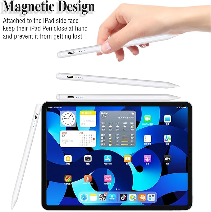 Stylus Pens for Touch Screens POM Tip Magnetic iPad Pencil Rechargeable Tablet - Image 5