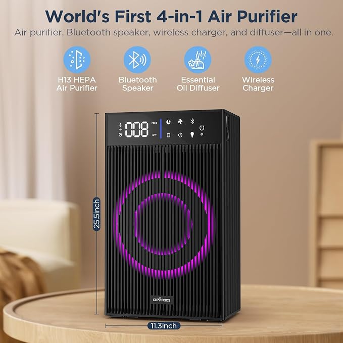 CleanForce Rainbow Cube | World’s First 4-in-1 Space-saving Air Purifier - Image 2
