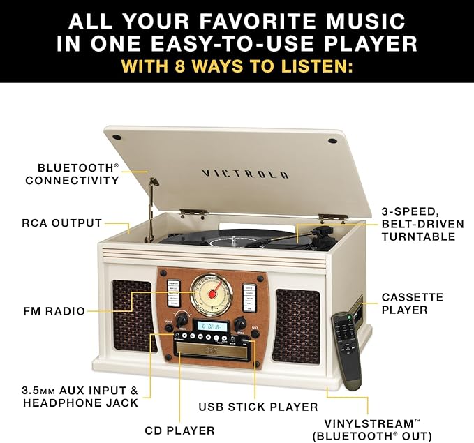 Victrola Navigator 8-in-1 Bluetooth Record Player - Image 2