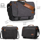 ESTARER Computer Messenger Bag 15-15.6 inch, Water-resistant Canvas Work Bag - Image 3