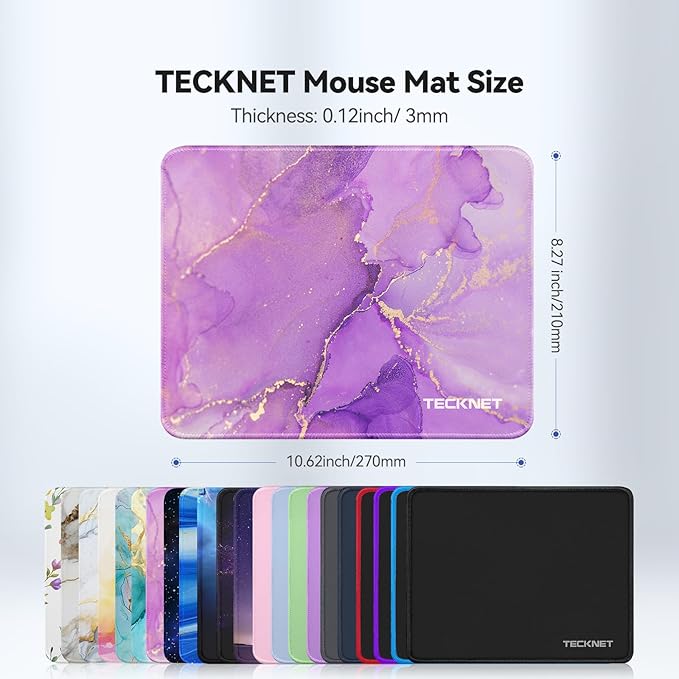 TECKNET Mouse Pad with Anti-fray Stitching, Waterproof Surface & Non-Slip - Image 6