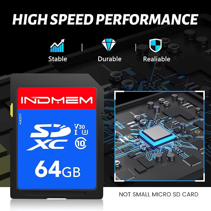 INDMEM SD Card 64GB 8-Pack, Class 10 64GB High Speed up to 90M/S Full HD Video - Image 6