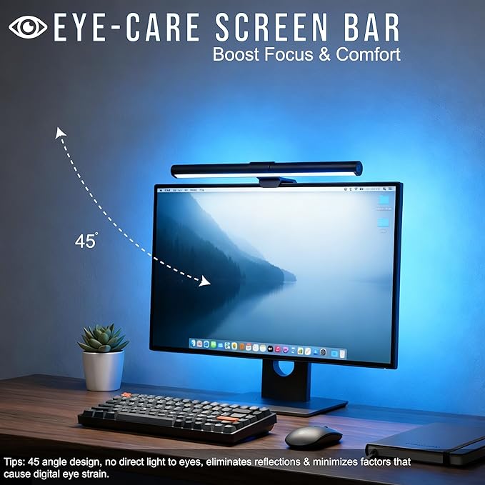 Monitor Light Bar with Touch Control, RGB Desk Lamp Full Spectrum Screen Lamp - Image 4