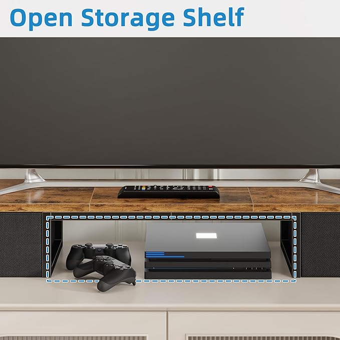 45" Large TV Riser with Fabric Drawers - Image 4