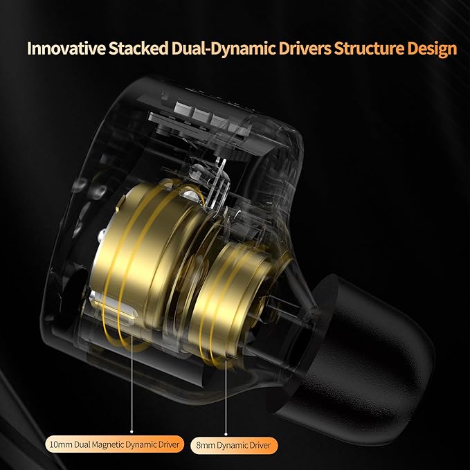 KZ Castor in Ear HiFi Earphone 2DD Dynamic High-end Tunable IEM Earphones in - Image 4