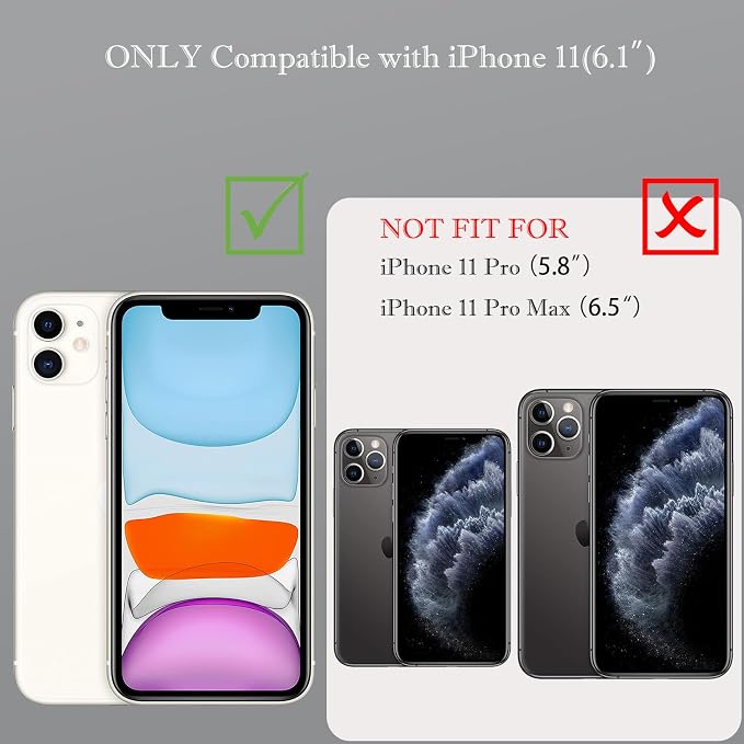 Compatible with iPhone 11 Wallet Phone Case-PU Leather Magnetic Flip Cover with - Image 2