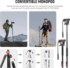 NEEWER 72" Fluid Head Video Tripod Monopod, Aluminum Alloy QR Plate Compatible - Image 5