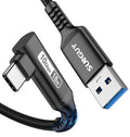 SUNGUY USB C Cable Right Angle 0.8FT, 10Gbps USB 3.1 Gen 2 to USB C Data Cable by SUNGUY