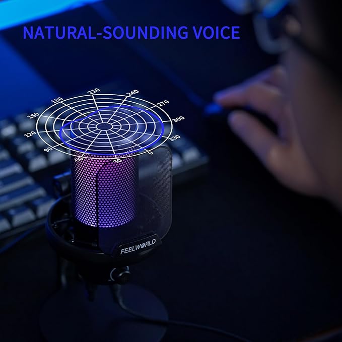 FEELWORLD VM1 Gaming PC USB Microphone Condenser Mic - Image 6