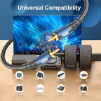 EMK Subwoofer Cable RCA to RCA Audio Cable 24K Gold-Plated Nylon Braided Double - Image 2