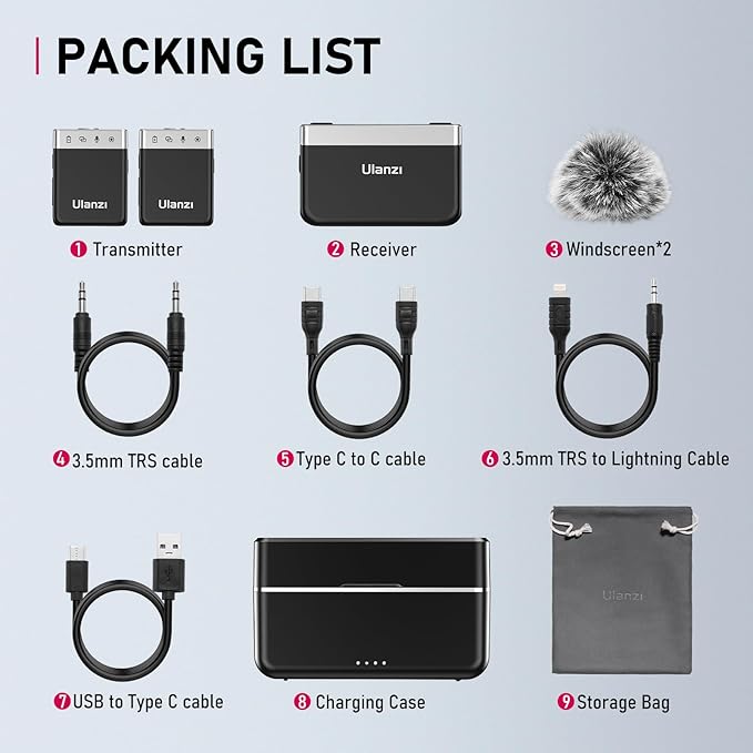 ULANZI AM18 Wireless Lavalier Microphone, Compact Mini Lapel Mic - Image 9